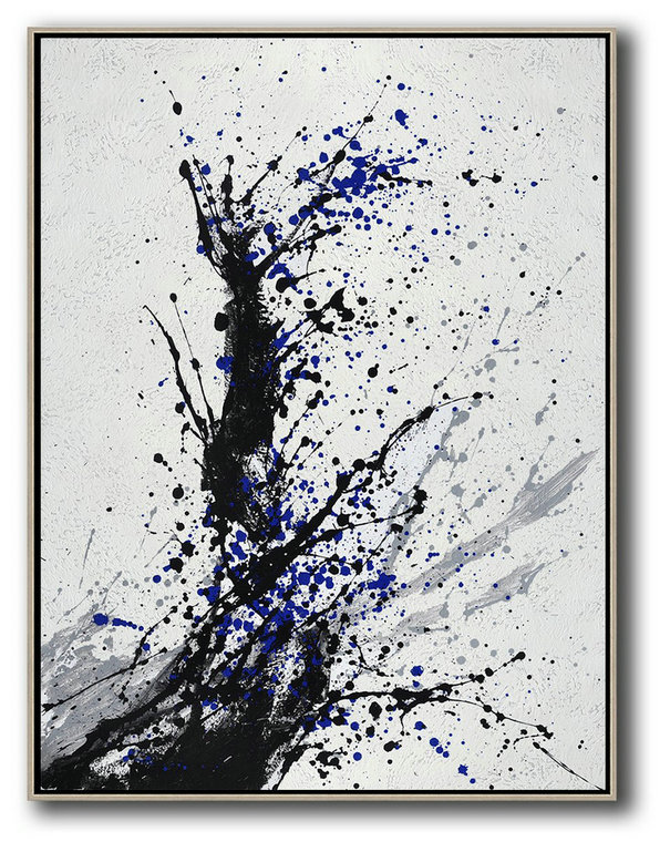 Large Abstract Art Handmade Oil Painting,Hand-Painted Black,Original Abstract Painting Canvas Art